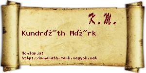 Kundráth Márk névjegykártya